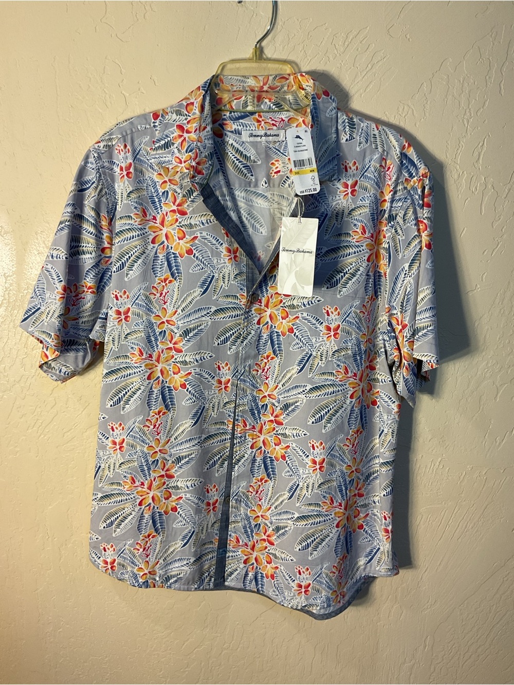 Tommy Bahama short sleeve gray and orange medium